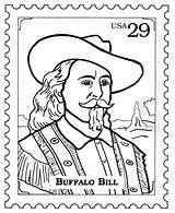 Coloring Pages Stamp Buffalo Bill Bills People Cody Postage Postal Stamps Featured Collecting Authorized Usage Service Popular sketch template
