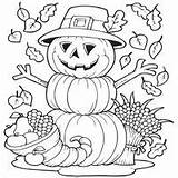 Coloring Pumpkin Snowman Pages Autumn Fall Surfnetkids Harvest Fun Thanksgiving Festivals sketch template