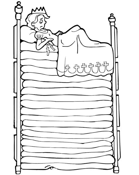 princess   pea coloring page princess  mattresses