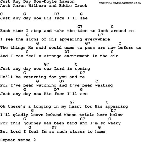 country southern  bluegrass gospel song   day  doyle lawson lyrics  chords