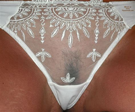 White See Through Panties Showing Landing Strip