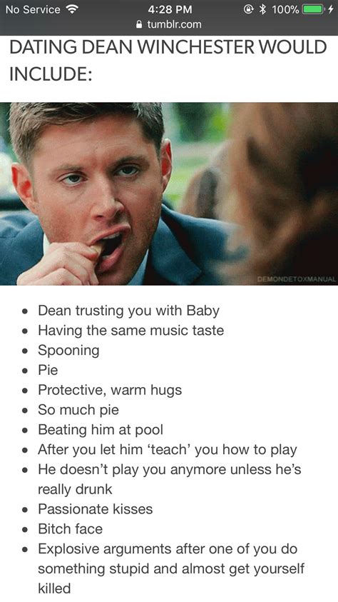 Dean Already Does Some Of These With Cas Supernatural Imagines
