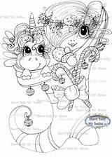 Magical Winter Baldy Pinky Bestie Unicorn Sherri Besties Digi Stamp Instant Pop Artist Pink sketch template