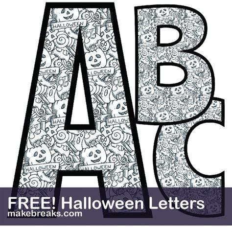 coloring page halloween  printable alphabet  breaks