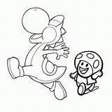 Toad Coloring Coloriage Mario Yoshi Pages Library Clipart Coloringhome sketch template