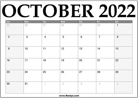 october  calendars  word excel   october  calendar