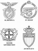 Benfica Champions Fc Monaco Leverkusen Bayer League Zenit Da Colorare Coloriage Sl Uefa Ligue Des Gruppo Disegno Color sketch template