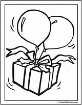 Birthday Coloring Pages Balloons Cute Happy Gift Printable Christmas Colorwithfuzzy sketch template