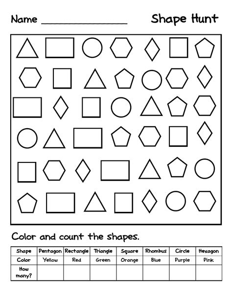 shape huntpdf math school shapes worksheets shapes worksheet