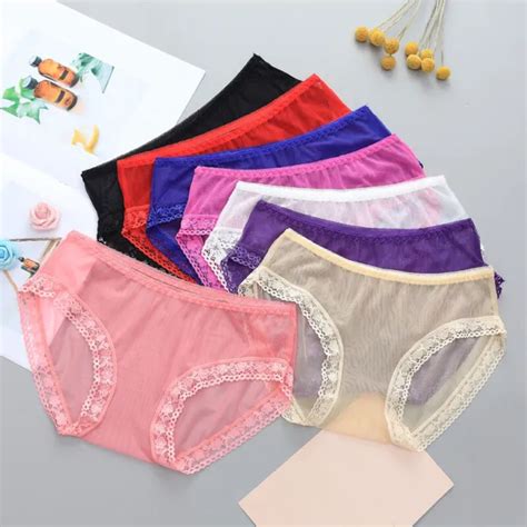 Sexy Womens See Through Lingerie Mesh Lace Panties Briefs Underwear