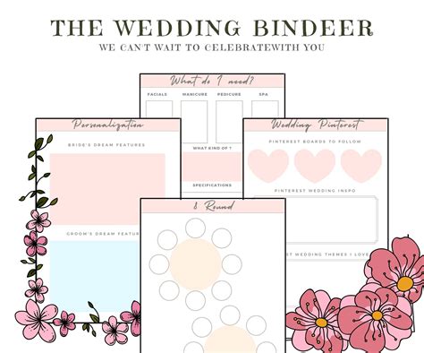 printable wedding planner wedding binder template ultimate etsy