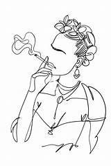Frida Kahlo Portrait sketch template