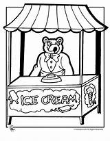 Ice Cream Coloring Pages Parlor Stand Kids House Clipart Clip Print Color Template Summer Library Printer Send Button Special Use sketch template
