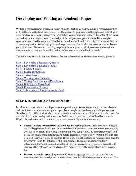 academic research paper template  writing format