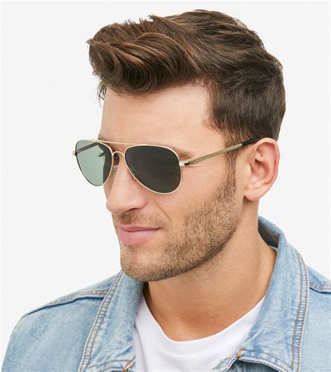 Metal Aviator Sunglasses In Gold Cole Haan