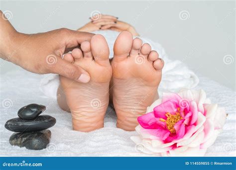 Woman Getting A Foot Massage Stock Image Image Of Massage Table