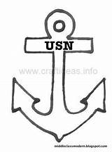 Anchor Navy Pages Coloring Embroidery Patterns Creating Easy Template Logo Printable Usn sketch template