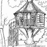 Treehouse Cabane Arbres Cabanes sketch template