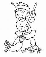 Coloring Sweeping Elf Pages Yard Street Christmas Sweeper Elves Choose Board Getdrawings Colorluna Color sketch template