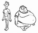 Fat Coloring Boy Slim Pages Thin Clipart Man Clip Worksheet Color Kids Cliparts sketch template