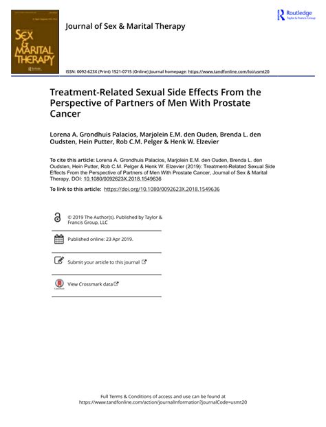 Pdf Treatment Related Sexual Side Effects From The