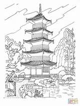 Coloring Pages Japanese Japan Flower Printable Getcolorings Color sketch template