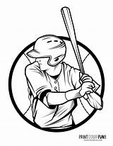 Baseball Batter Printcolorfun sketch template