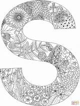 Letter Coloring Letters Pages Adult Printable Plants Alphabet Mandala Adults Supercoloring Kids Abc Template Print Ages Drawing Zentangle Animals Through sketch template