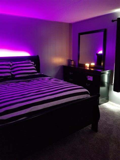 dark neon aesthetic bedroom