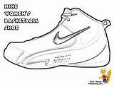 Coloring Pages Shoes Printable Basketball Girls Wnba Popular sketch template