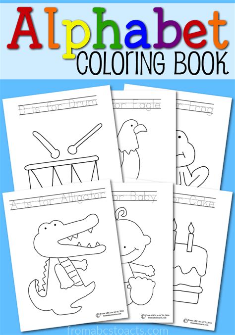 printable alphabet coloring book  abcs  acts