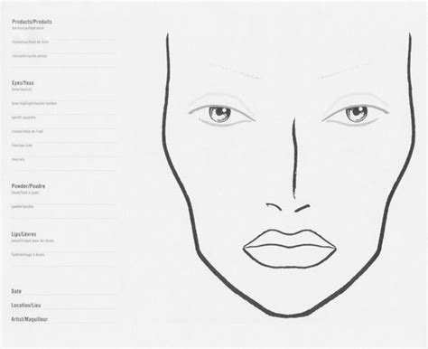 face template  makeup general printable makeup face sketch