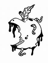 Rotten Apple Drawing Coloring Pages Drawings Bitten Getdrawings Paintingvalley Deviantart sketch template