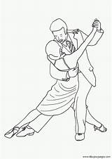 Tango Baile Parejas Dansen Pintar Salsa Ballerina Bailarines Colorier Danse Blogo sketch template