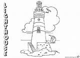 Coloring Lighthouse Pages Lineart Printable Kids sketch template