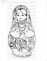 Nesting Dolls sketch template