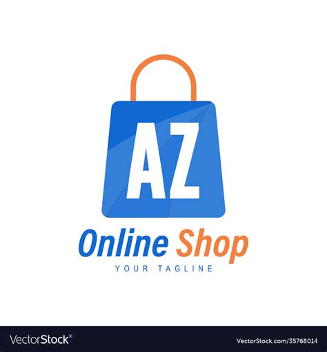 az letter logo design  shopping bag icon vector image