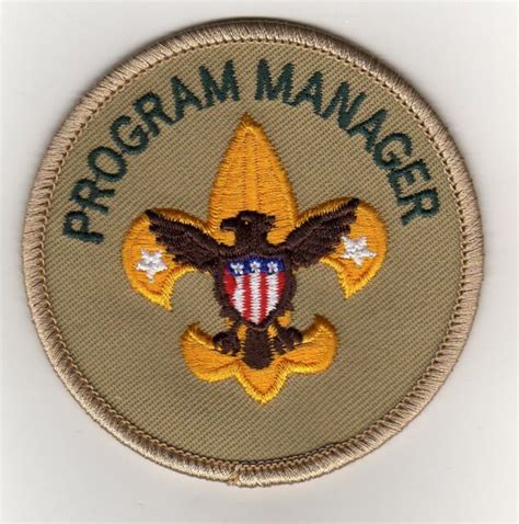 Program Manager Position Patch Varsity 1989 Since 1910 Backing