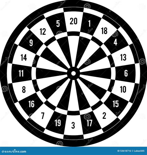 darts target black white stock vector illustration  competition tail