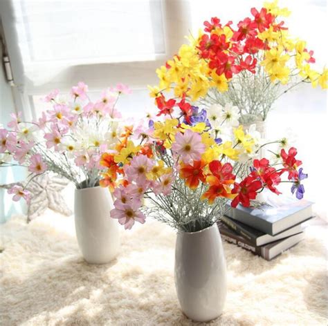 new bouquet artificial flowers cheap real touch cosmos