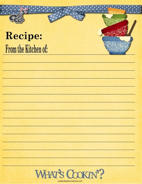 printable recipe cards template   includes  recipe card