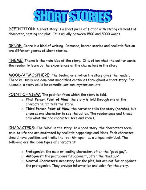 good short story ideas examples  forms