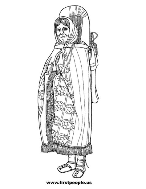 native american clipart to color in sacagawea