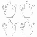 Printable Teapot Template Pattern Tea Pot Coloring Cup Patterns Printablee Via sketch template