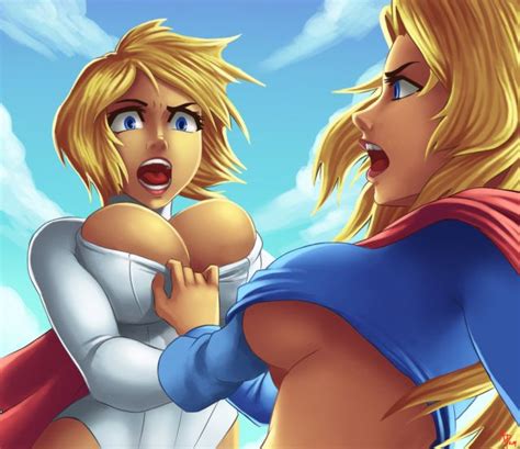 Power Girl Vs Supergirl Cleavage Superhero Catfights Female Wrestling