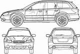 Subaru Legacy Car 2005 Blueprints Outback Wagon Drawing Coloring Pages Template Sketch Gif Outlines Views sketch template