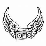 Boombox Drawing Old School Clipart Getdrawings Wings Webstockreview sketch template
