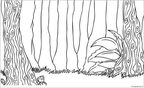 drawn forest simple coloring page  printable coloring pages
