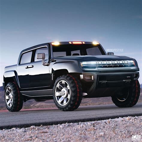 hummer electric pickup truck rendered  spot  autoevolution