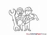 Coloring Pages Workers Printable Sheet Title sketch template